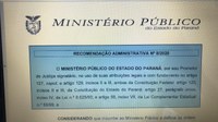 RECOMENDAÇÃO ADMINISTRATIVA DO MP Nº 8/2020